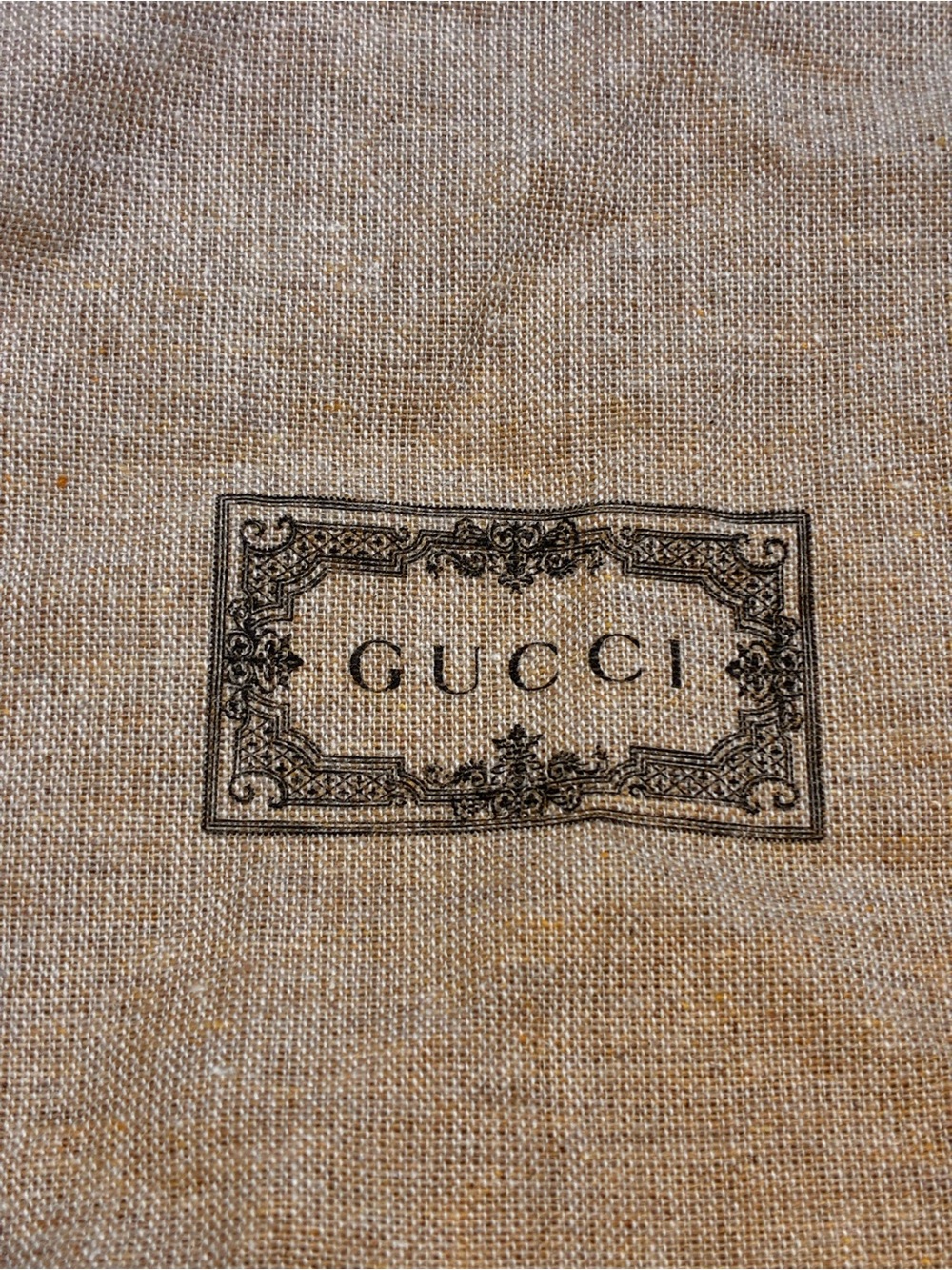 Gucci Beige/Tan Drawstring Dust Bag with Logo - Picture 2 of 2